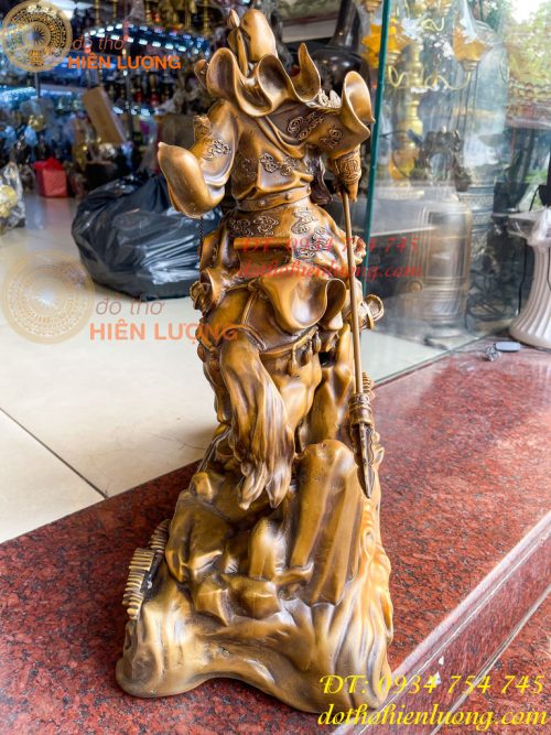 Tượng Quan Công Cưỡi Ngựa Xích Thố Bằng Đồng Cao 50cm