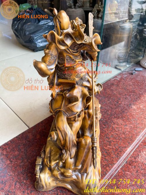 Tượng Quan Công Cưỡi Ngựa Xích Thố Bằng Đồng Cao 50cm