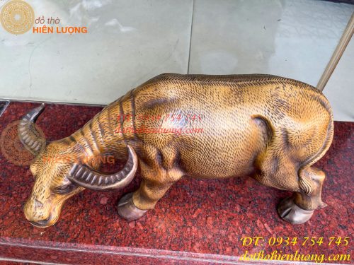 Tượng Trâu Vàng Việt Nam Bằng Đồng Cỡ Đại Dài 60cm