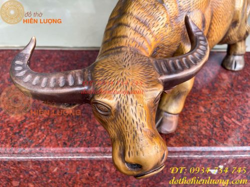 Tượng Trâu Vàng Việt Nam Bằng Đồng Cỡ Đại Dài 60cm