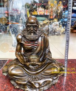 Tượng Đồng Đạt Ma Sư Tổ Cao 32cm Ngồi Thiền