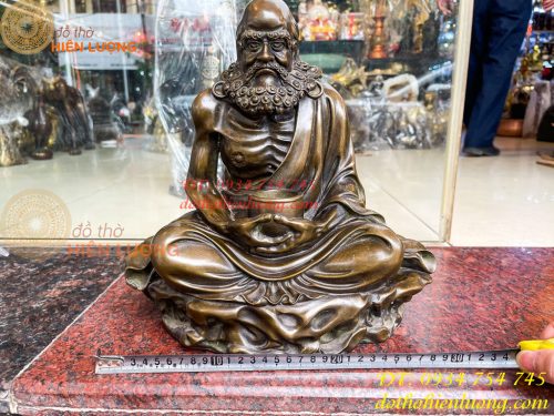 Tượng Đồng Đạt Ma Sư Tổ Cao 32cm Ngồi Thiền