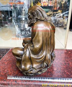 Tượng Đồng Đạt Ma Sư Tổ Cao 32cm Ngồi Thiền