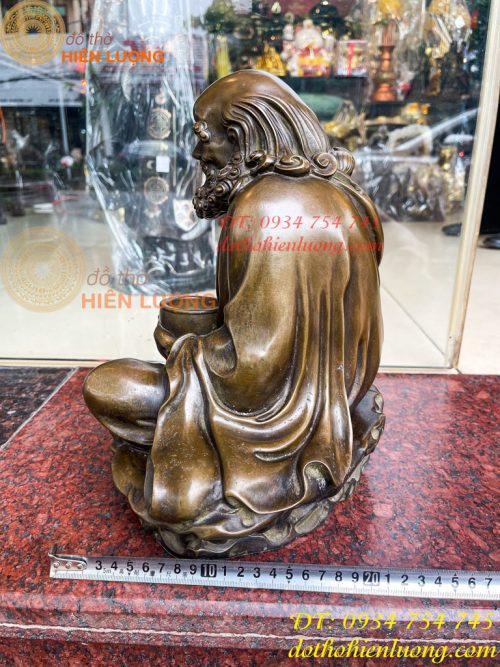 Tượng Đồng Đạt Ma Sư Tổ Cao 32cm Ngồi Thiền
