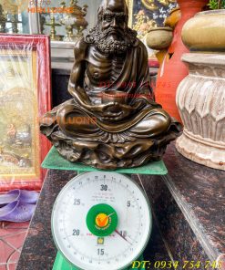 Tượng Đồng Đạt Ma Sư Tổ Cao 32cm Ngồi Thiền