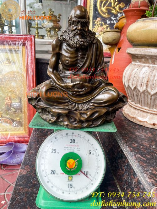 Tượng Đồng Đạt Ma Sư Tổ Cao 32cm Ngồi Thiền