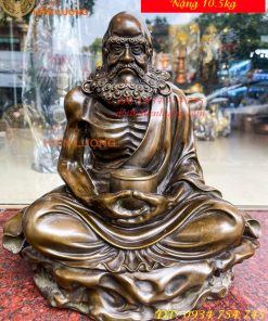 Tượng Đồng Đạt Ma Sư Tổ Cao 32cm Ngồi Thiền