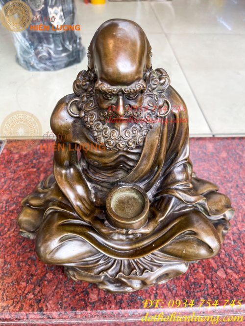 Tượng Đồng Đạt Ma Sư Tổ Cao 32cm Ngồi Thiền