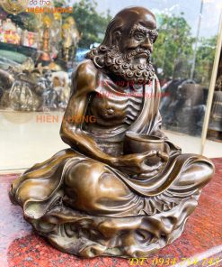 Tượng Đồng Đạt Ma Sư Tổ Cao 32cm Ngồi Thiền