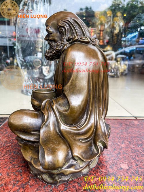 Tượng Đồng Đạt Ma Sư Tổ Cao 32cm Ngồi Thiền