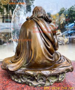 Tượng Đồng Đạt Ma Sư Tổ Cao 32cm Ngồi Thiền