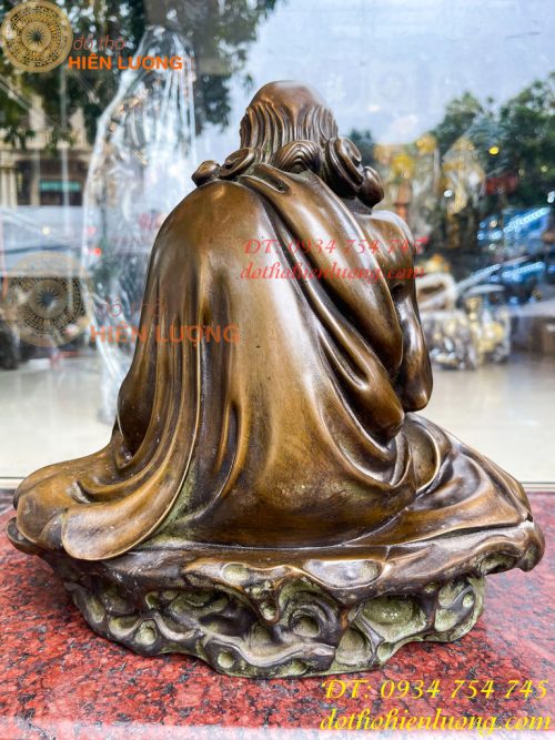 Tượng Đồng Đạt Ma Sư Tổ Cao 32cm Ngồi Thiền