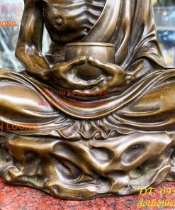 Tượng Đồng Đạt Ma Sư Tổ Cao 32cm Ngồi Thiền