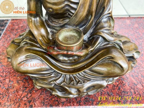 Tượng Đồng Đạt Ma Sư Tổ Cao 32cm Ngồi Thiền