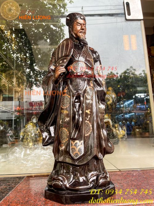 Tượng Khổng Minh Khảm Tam Khí Cao 72cm