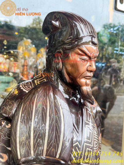 Tượng Khổng Minh Khảm Tam Khí Cao 72cm