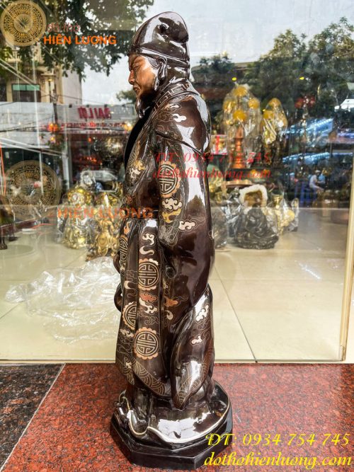Tượng Khổng Minh Khảm Tam Khí Cao 72cm