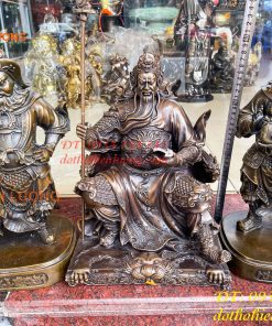 Bộ Tượng Quan Công Văn Bình Châu Xương Bằng Đồng Cao 40cm