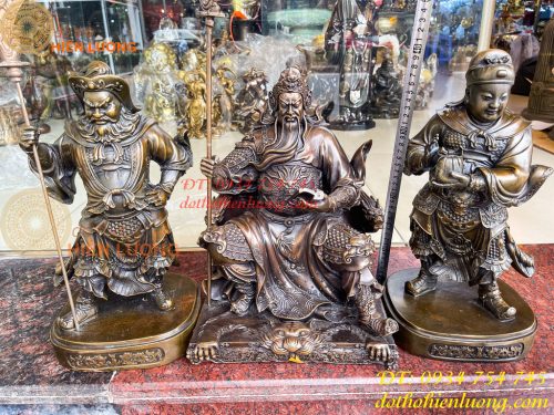 Bộ Tượng Quan Công Văn Bình Châu Xương Bằng Đồng Cao 40cm