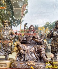 Bộ Tượng Quan Công Văn Bình Châu Xương Bằng Đồng Cao 40cm