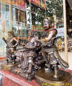 Bộ Tượng Quan Công Văn Bình Châu Xương Bằng Đồng Cao 40cm