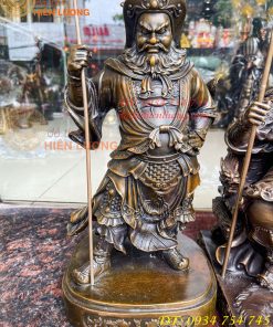 Bộ Tượng Quan Công Văn Bình Châu Xương Bằng Đồng Cao 40cm