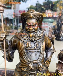 Bộ Tượng Quan Công Văn Bình Châu Xương Bằng Đồng Cao 40cm