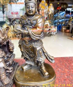 Bộ Tượng Quan Công Văn Bình Châu Xương Bằng Đồng Cao 40cm