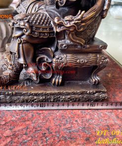 Tượng Quan Công Ngồi Đọc Sách Cao 40cm Bằng Đồng Hun