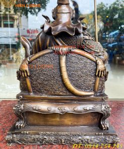 Tượng Quan Công Ngồi Đọc Sách Cao 40cm Bằng Đồng Hun