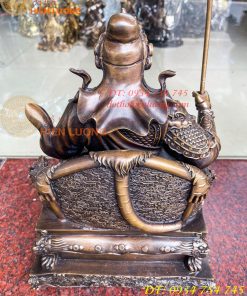 Tượng Quan Công Ngồi Đọc Sách Cao 40cm Bằng Đồng Hun