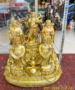 Tượng Ngũ Lộ Thần Tài Cao 30cm Bằng Đồng Loại Đẹp