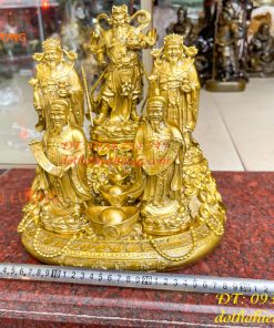 Tượng Ngũ Lộ Thần Tài Cao 30cm Bằng Đồng Loại Đẹp