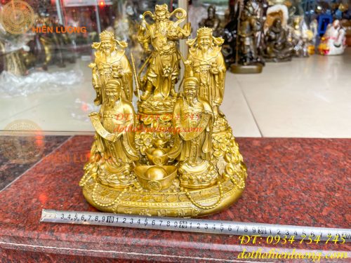Tượng Ngũ Lộ Thần Tài Cao 30cm Bằng Đồng Loại Đẹp