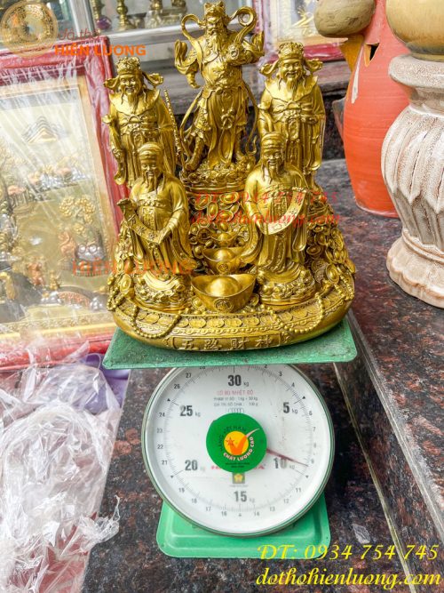 Tượng Ngũ Lộ Thần Tài Cao 30cm Bằng Đồng Loại Đẹp