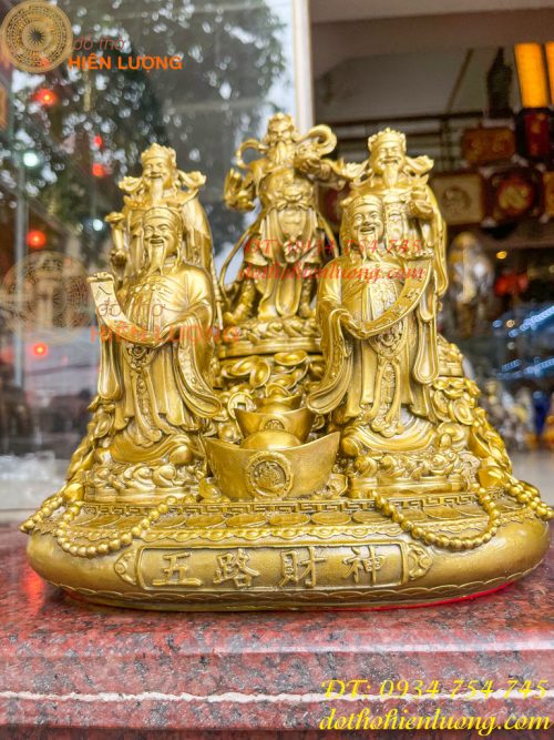 Tượng Ngũ Lộ Thần Tài Cao 30cm Bằng Đồng Loại Đẹp