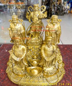 Tượng Ngũ Lộ Thần Tài Cao 30cm Bằng Đồng Loại Đẹp