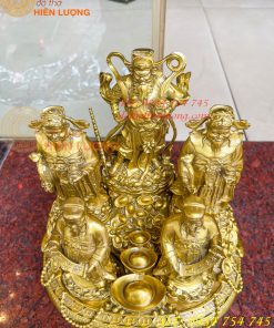 Tượng Ngũ Lộ Thần Tài Cao 30cm Bằng Đồng Loại Đẹp