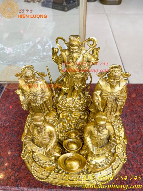 Tượng Ngũ Lộ Thần Tài Cao 30cm Bằng Đồng Loại Đẹp