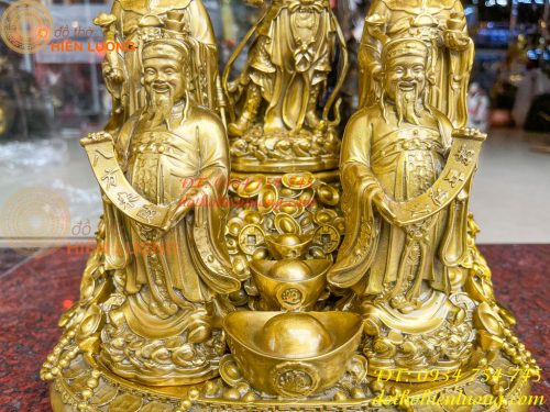 Tượng Ngũ Lộ Thần Tài Cao 30cm Bằng Đồng Loại Đẹp