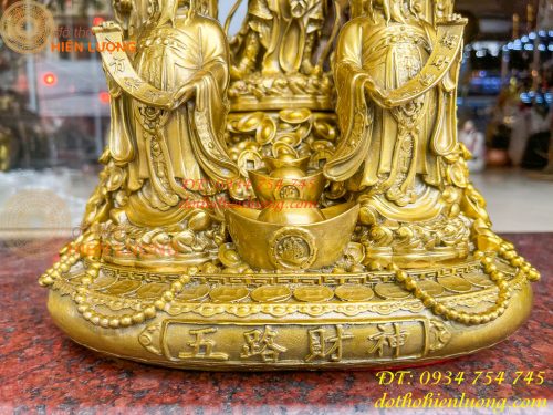 Tượng Ngũ Lộ Thần Tài Cao 30cm Bằng Đồng Loại Đẹp