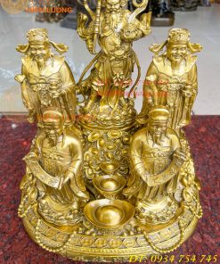 Tượng Ngũ Lộ Thần Tài Cao 30cm Bằng Đồng Loại Đẹp