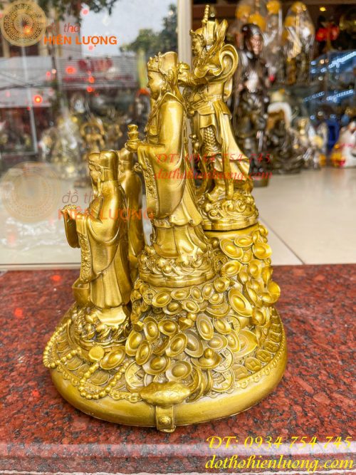 Tượng Ngũ Lộ Thần Tài Cao 30cm Bằng Đồng Loại Đẹp
