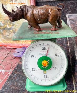 Tượng Tê Giác Bằng Đồng Phong Thủy Dài 23cm