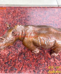 Tượng Tê Giác Bằng Đồng Phong Thủy Dài 23cm