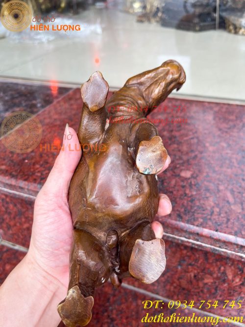 Tượng Tê Giác Bằng Đồng Phong Thủy Dài 23cm