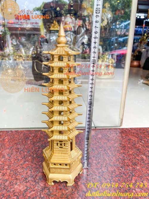 Tháp Văn Xương 9 Tầng Cao 38cm Bằng Đồng Loại Dày Đẹp