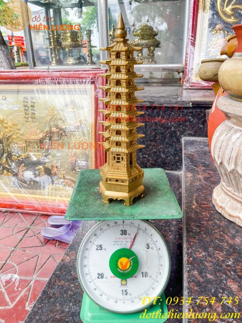 Tháp Văn Xương 9 Tầng Cao 38cm Bằng Đồng Loại Dày Đẹp