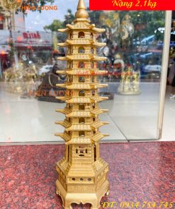 Tháp Văn Xương 9 Tầng Cao 38cm Bằng Đồng Loại Dày Đẹp