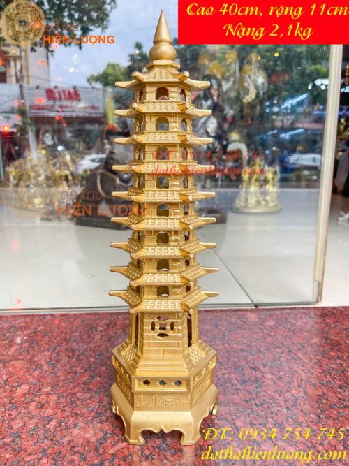 Tháp Văn Xương 9 Tầng Cao 38cm Bằng Đồng Loại Dày Đẹp